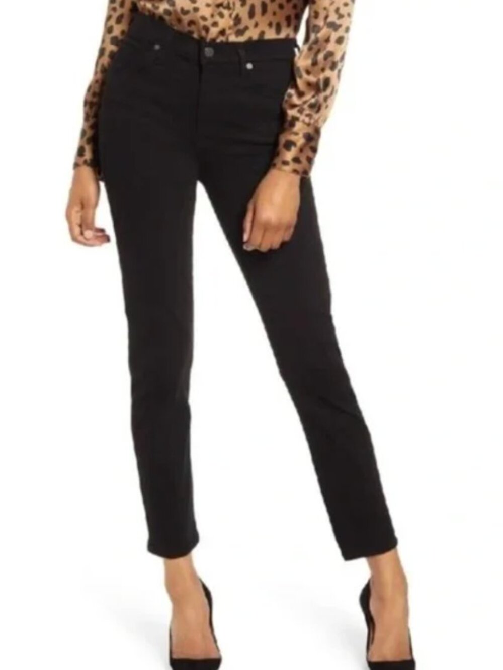Citizens of Humanity Harlow High Rise Slim Ankle Jeans - Black - Size 28